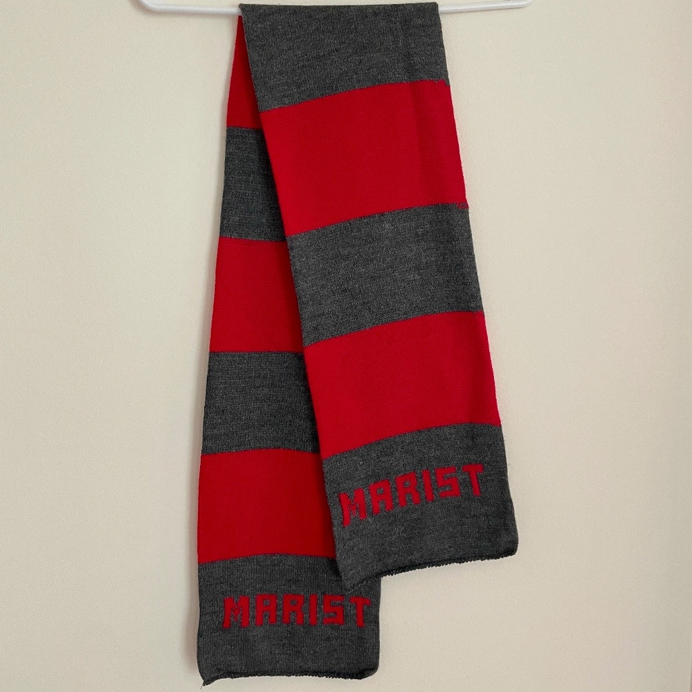 MARIST College (University) Winter Soft Wool Scarf Red & Gray Unisex